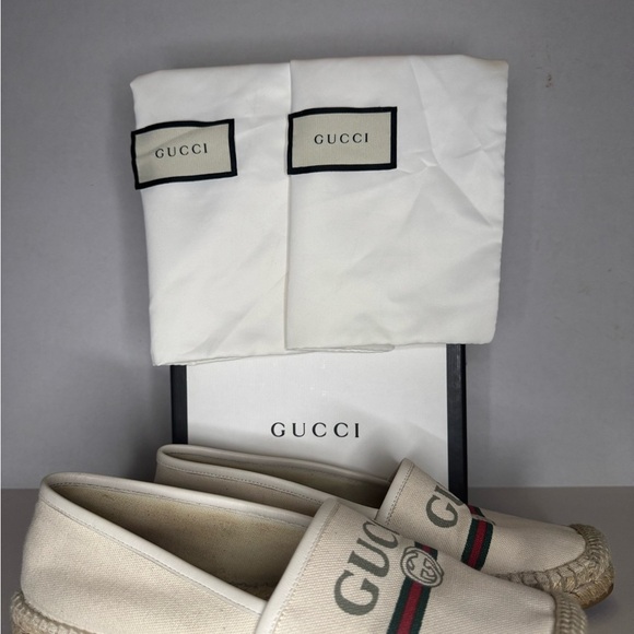 Gucci Beige Canvas Vintage Logo Espadrilles Size 39 Womens - Picture 3 of 9